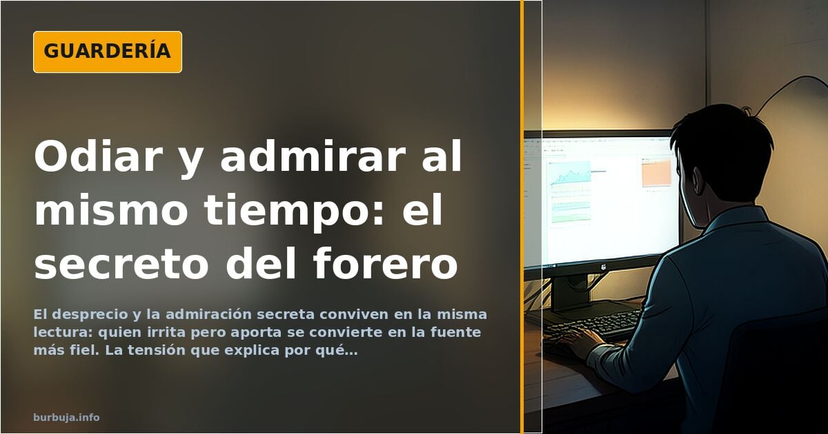 Desprecio y admiración secreta: la tensión que sostiene al forero