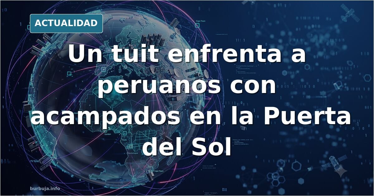 Peruanos se enfrentan a progres españoles que acampan en la Puerta del Sol.