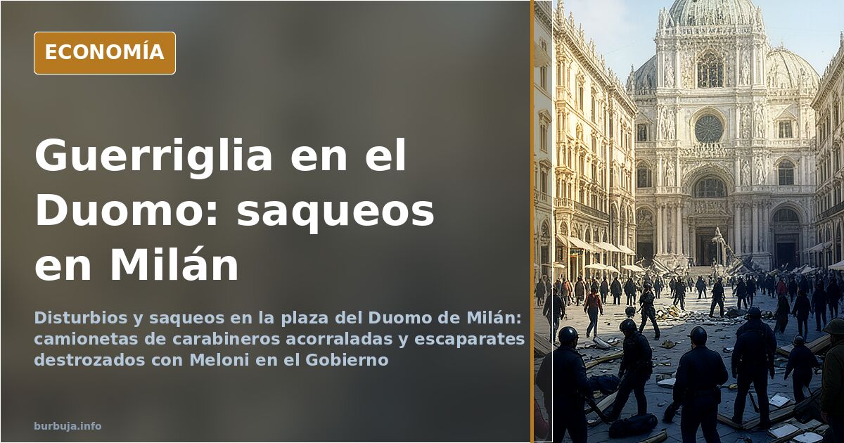 Disturbios y saqueos en la plaza del Duomo de Milán