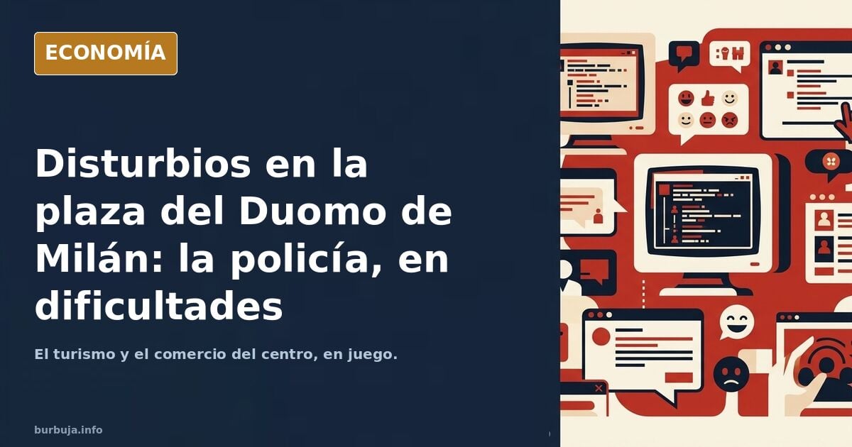 Importantes disturbios en pleno centro de Milán - Plaza del Duomo