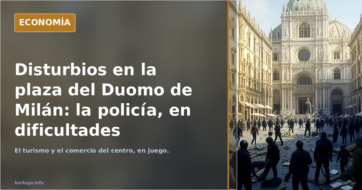 Importantes disturbios en pleno centro de Milán - Plaza del Duomo