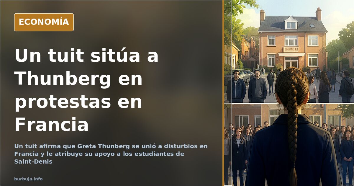 Ilustración editorial sobre Greta Thunberg y las protestas en Francia