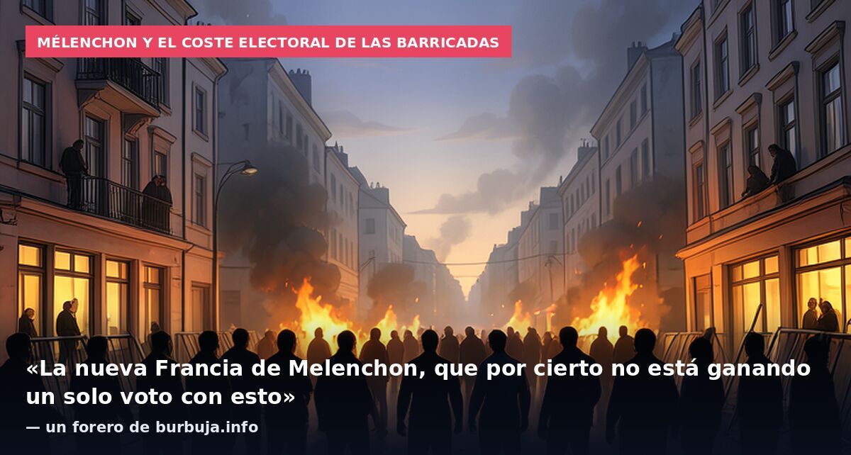 Mélenchon y el coste electoral de las barricadas: «La nueva Francia de Melenchon, que por cierto no está ganando un solo voto con esto» — un forero de burbuja.info