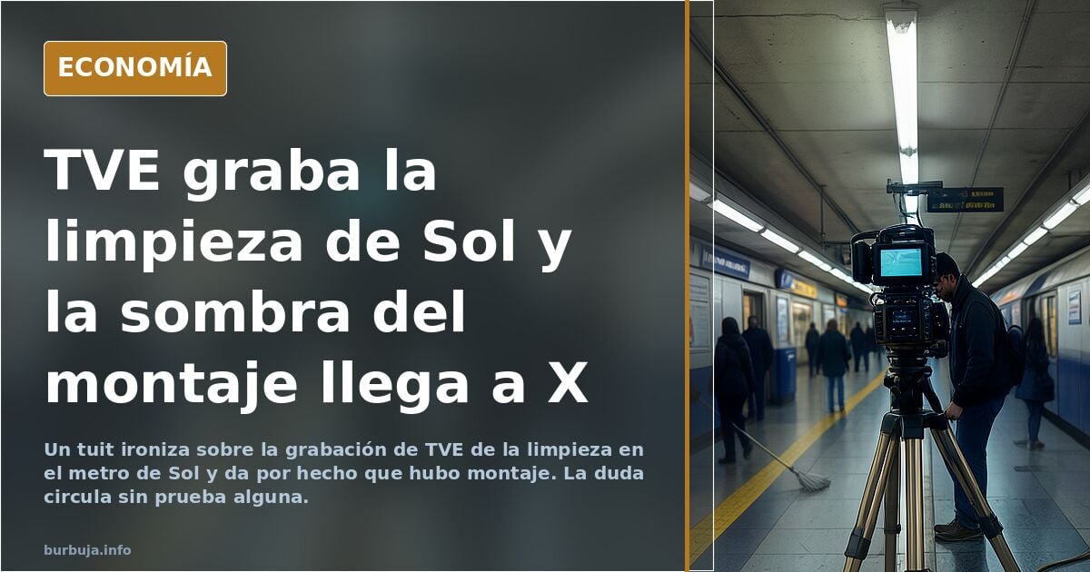 Periodistas de TVE preparando la grabación de la limpieza del metro de Sol por los acampados