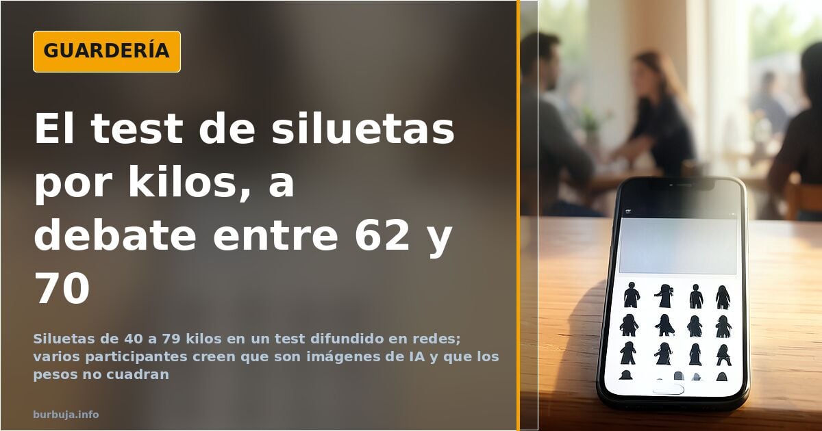 Siluetas femeninas numeradas por kilos, de 40 a 79, en un test difundido en redes sociales