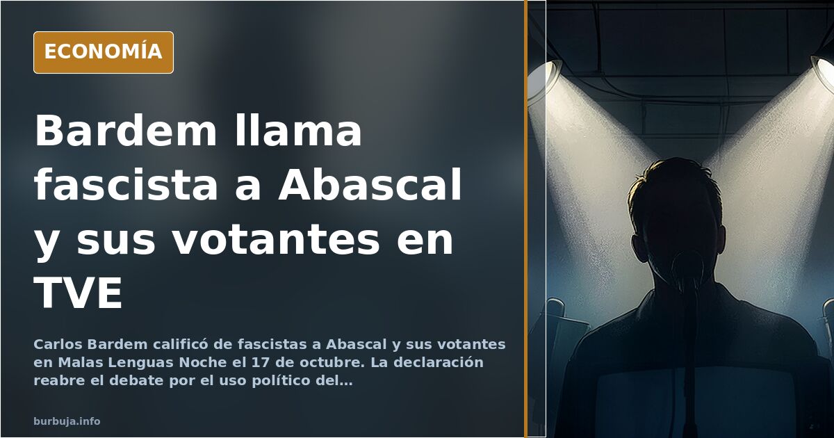 Ilustración editorial de un plató de televisión con un micrófono y una pantalla que muestra un mapa de España dividido