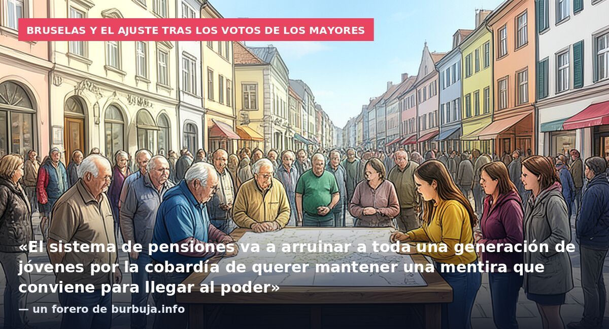 Bruselas y el ajuste tras los votos de los mayores: «El sistema de pensiones va a arruinar a toda una generación de jóvenes por la cobardía de querer mantener una mentira que conviene para llegar al poder» — un forero de burbuja.info