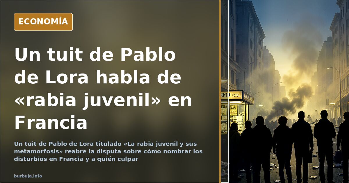 Un tuit de Pablo de Lora habla de «rabia juvenil» en Francia