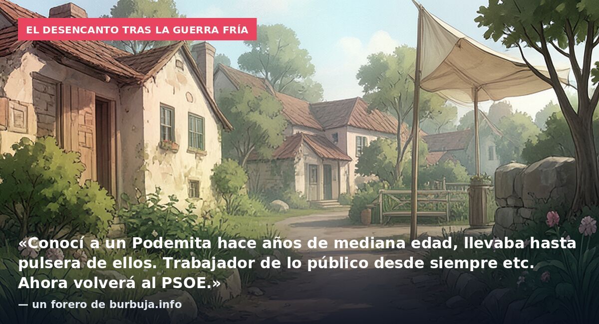 El desencanto tras la Guerra Fría: «Conocí a un Podemita hace años de mediana edad, llevaba hasta pulsera de ellos. Trabajador de lo público desde siempre etc. Ahora volverá al PSOE.» — un forero de burbuja.info