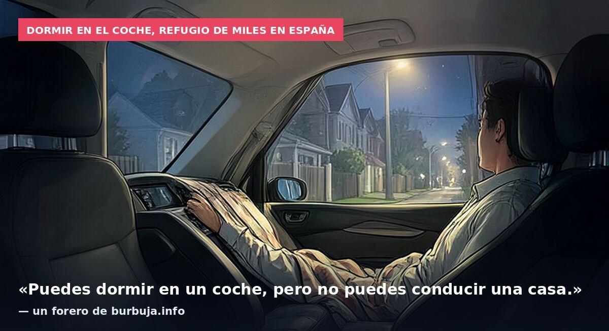 Dormir en el coche, refugio de miles en España: «Puedes dormir en un coche, pero no puedes conducir una casa.» — un forero de burbuja.info