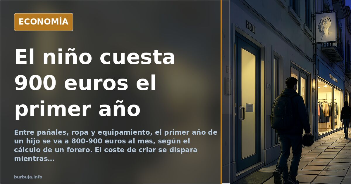 El coste real de criar un hijo: 300 euros al mes solo en pañales y ropa