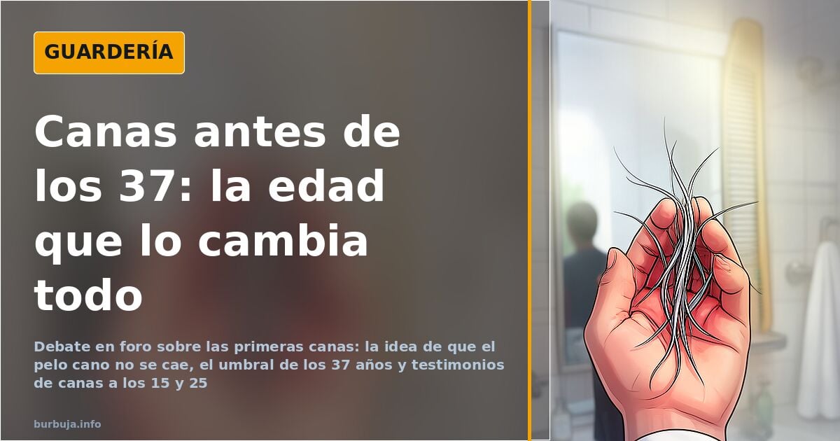 Primeras canas en la sien de un hombre joven observándose en el espejo del baño