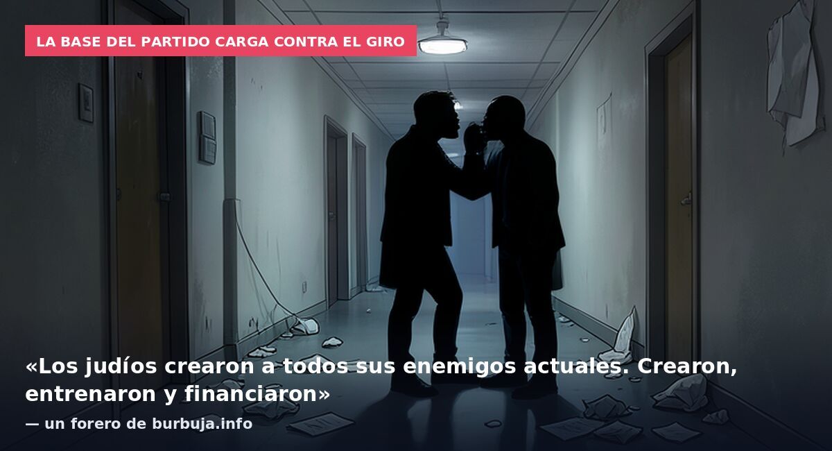La base del partido carga contra el giro: «Los judíos crearon a todos sus enemigos actuales. Crearon, entrenaron y financiaron» — un forero de burbuja.info