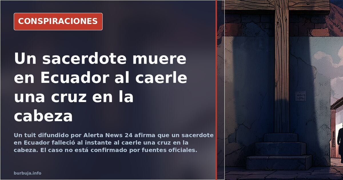 Un sacerdote fallece en Ecuador al caerle la cruz encima.