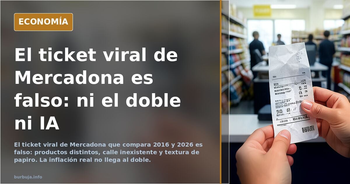 El ticket viral de Mercadona que compara 2016 y 2026: ni es el doble ni es real
