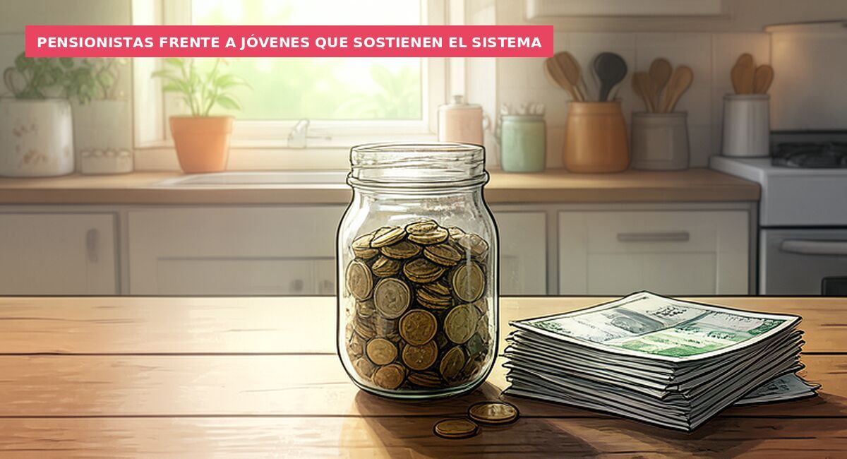 Pensionistas frente a jóvenes que sostienen el sistema