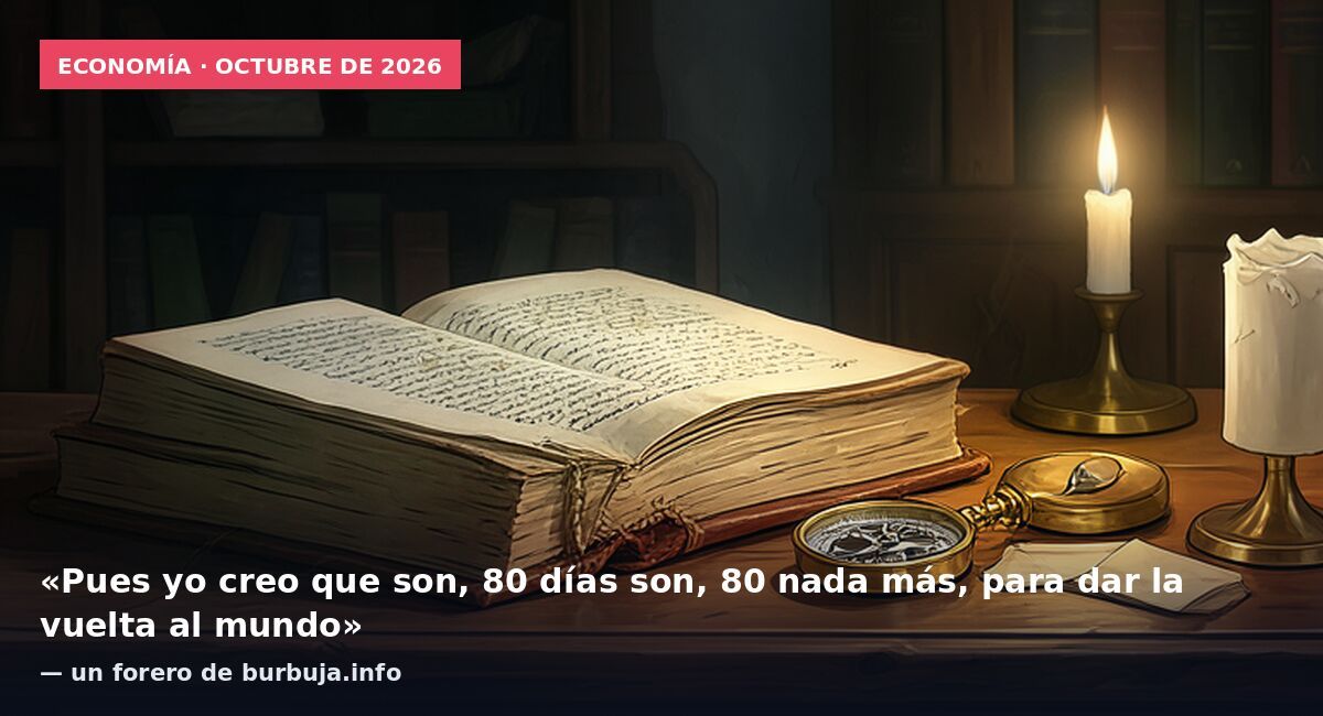 Economía · octubre de 2026: «Pues yo creo que son, 80 días son, 80 nada más, para dar la vuelta al mundo» — un forero de burbuja.info
