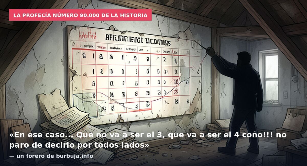 La profecía número 90.000 de la historia: «En ese caso... Que no va a ser el 3, que va a ser el 4 coño!!! no paro de decirlo por todos lados» — un forero de burbuja.info