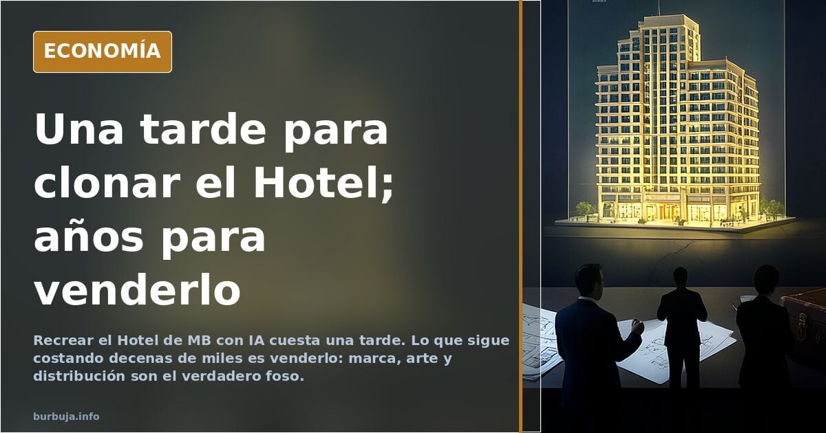 Clonar el Hotel de MB con IA cuesta una tarde; venderlo es otra cosa