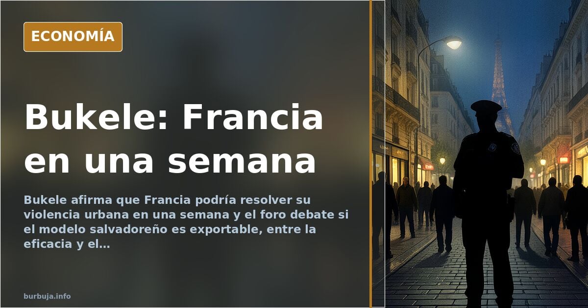 Bukele promete limpiar Francia en una semana y el foro se parte