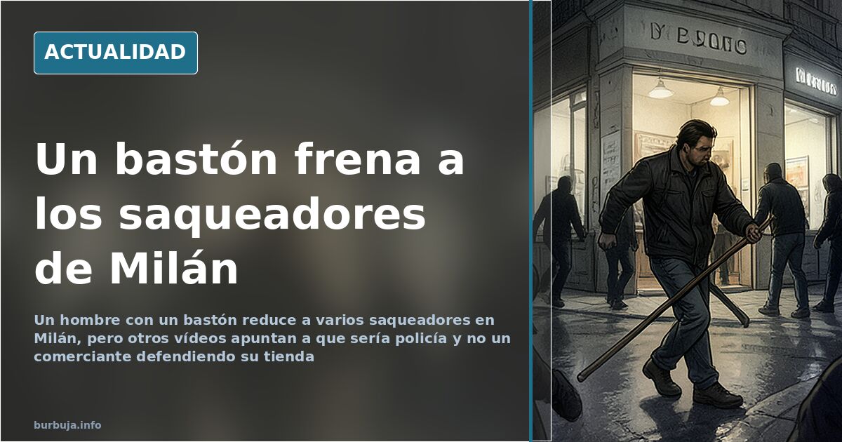 Un bastón contra varios saqueadores en Milán: ¿comerciante o policía?