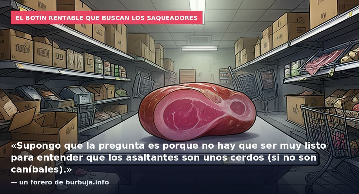 El botín rentable que buscan los saqueadores: «Supongo que la pregunta es porque no hay que ser muy listo para entender que los asaltantes son unos cerdos (si no son caníbales).» — un forero de burbuja.info