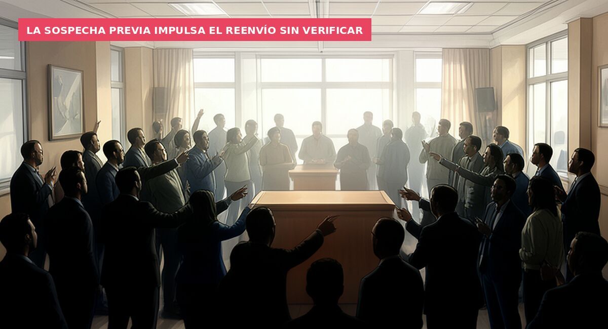 La sospecha previa impulsa el reenvío sin verificar