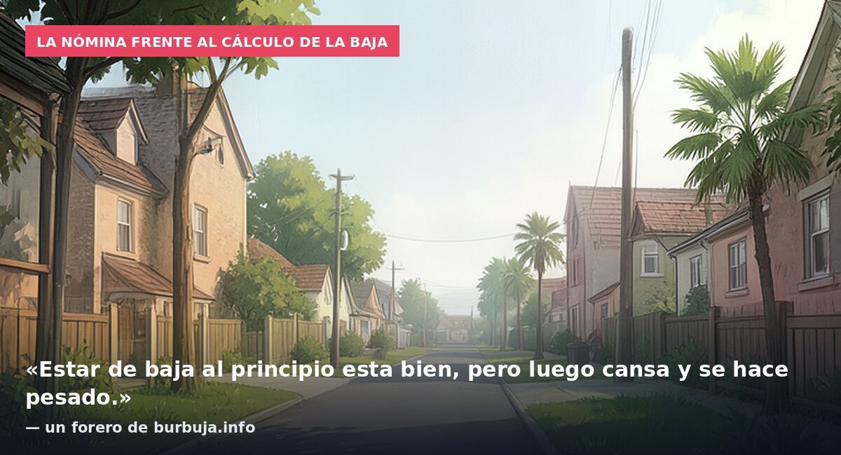 La nómina frente al cálculo de la baja: «Estar de baja al principio esta bien, pero luego cansa y se hace pesado.» — un forero de burbuja.info