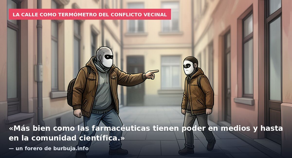 La calle como termómetro del conflicto vecinal: «Más bien como las farmacéuticas tienen poder en medios y hasta en la comunidad científica.» — un forero de burbuja.info