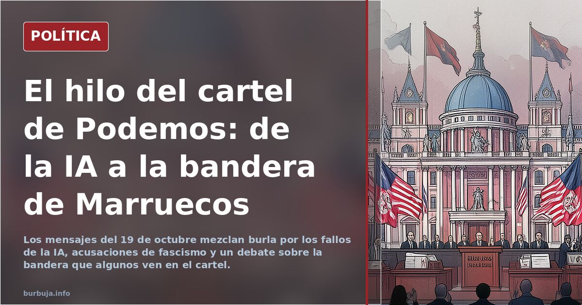 El hilo del cartel de Podemos: de la IA a la bandera de Marruecos