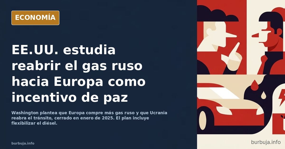 NYT: EE.UU. contempla reactivar las exportaciones el gas ruso hacia Europa...