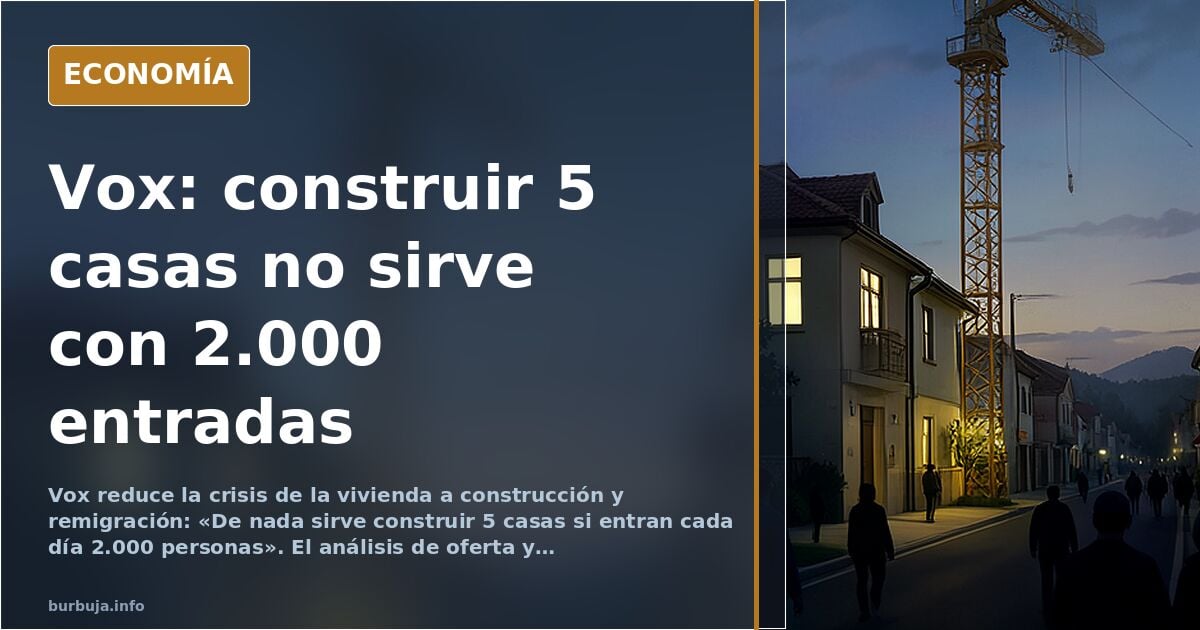 Vox cifra el problema de la vivienda en 2.000 entradas diarias