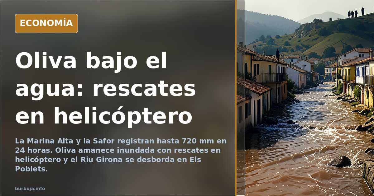 La Safor y la Marina Alta: hasta 720 mm en 24 horas e inundaciones