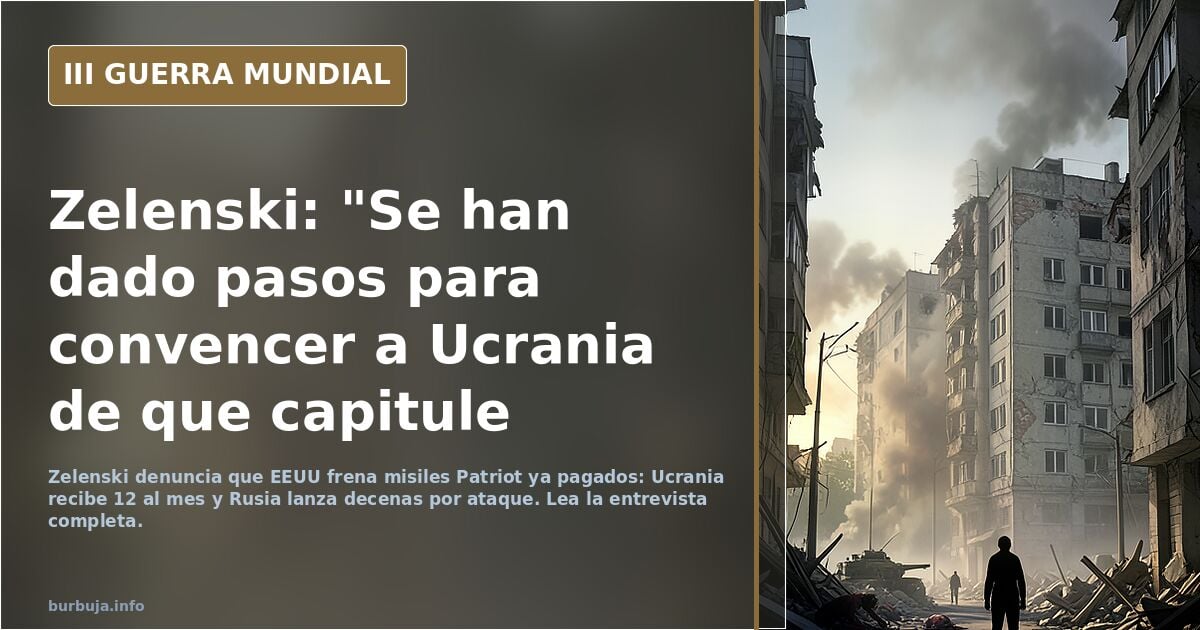 Zelenski revela presiones de Trump con las armas para forzar una rendición ante Rusia.