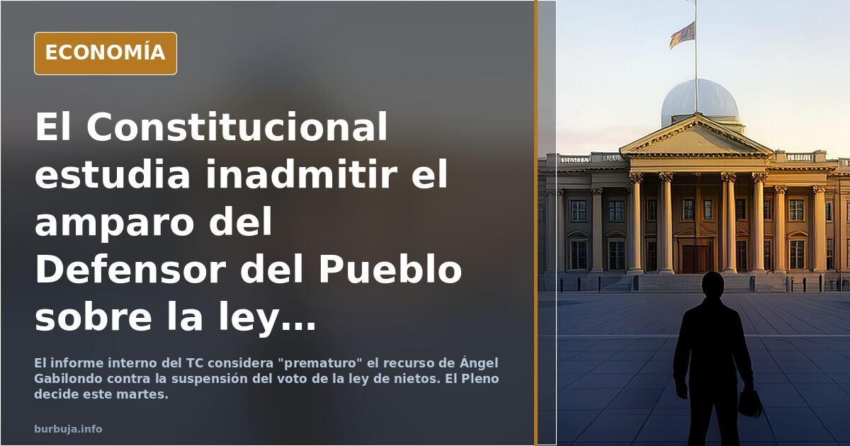 Ley de nietos, Pumpido se juega la prevaricación: El informe interno del Tribunal Constitucional propone inadmitir el recurso del Defensor del Pueblo.