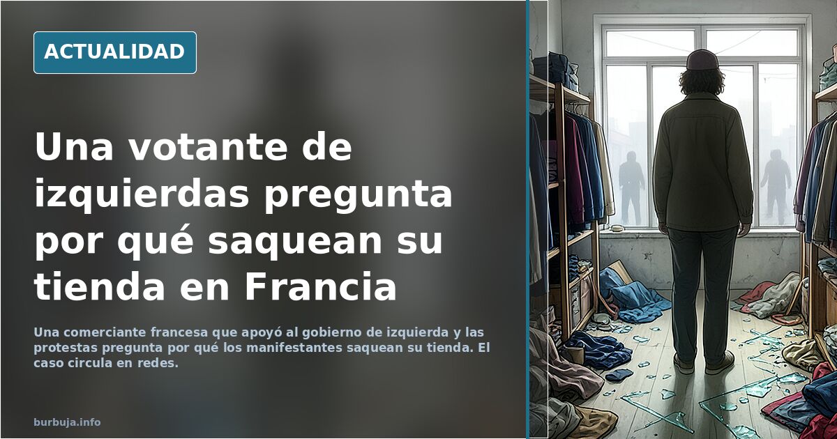 Una mujer francesa que apoyó al gobierno de izquierda de Francia y las protestas pregunta por qué los manifestantes de izquierda están saqueando su ti
