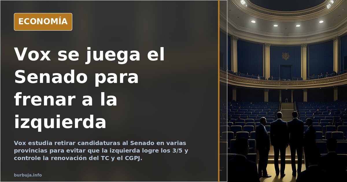 Vox negocia retirar candidaturas al Senado para frenar a la izquierda