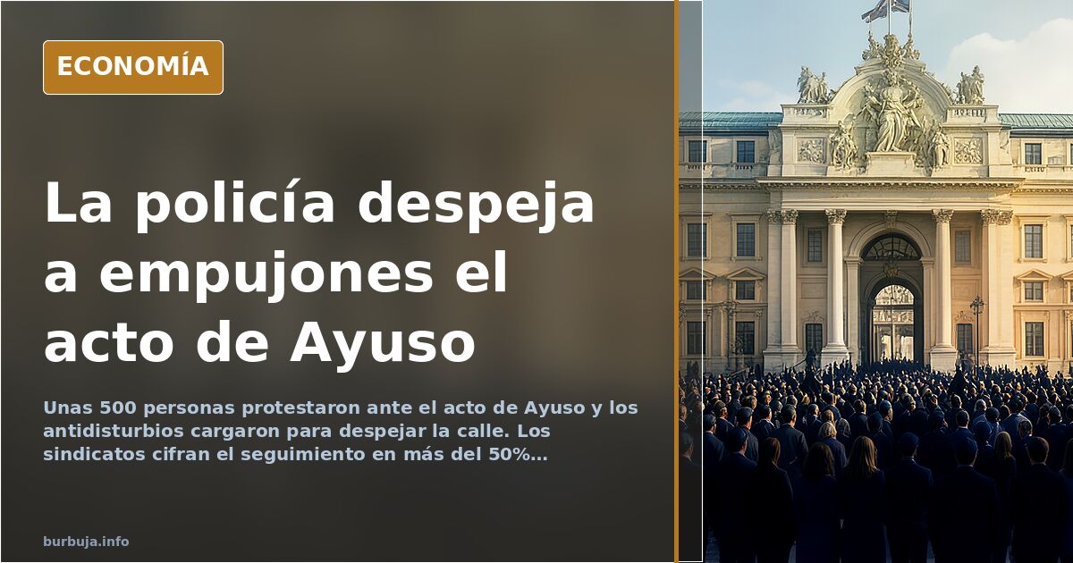 Cargas policiales en el acto de Ayuso durante la huelga educativa