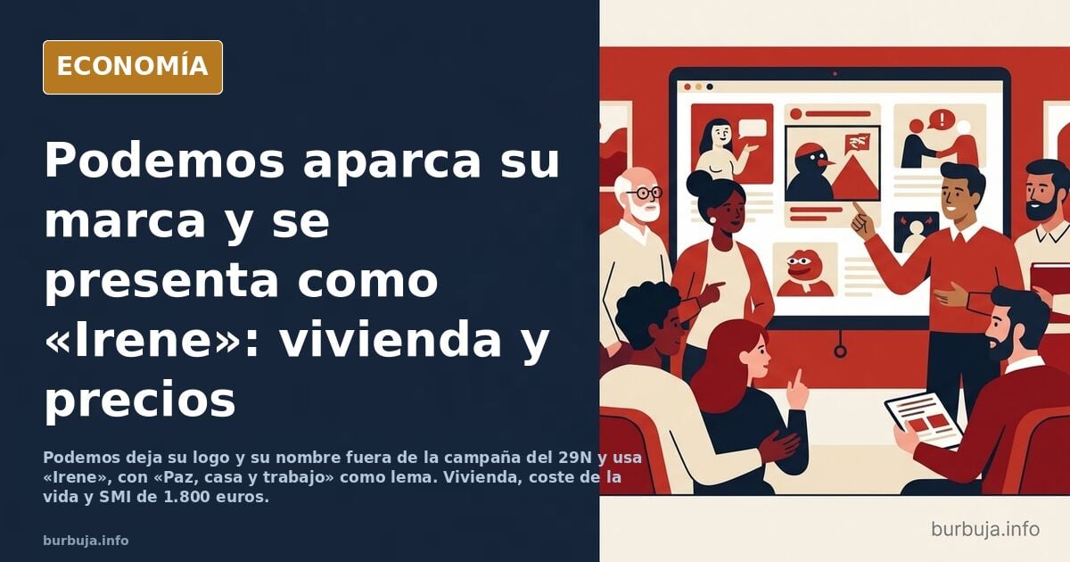 Podemos abandona su marca en campaña y apuesta por "Irene" con la vivienda y el coste de la vida en el centro de su programa
