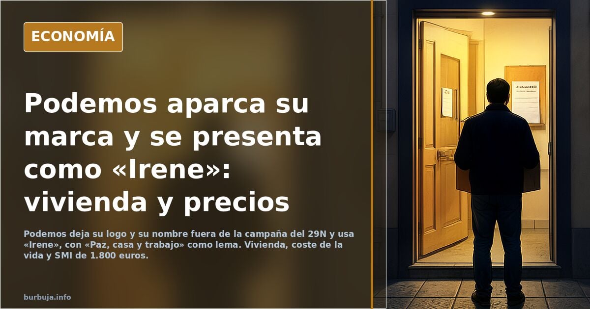 Podemos abandona su marca en campaña y apuesta por "Irene" con la vivienda y el coste de la vida en el centro de su programa