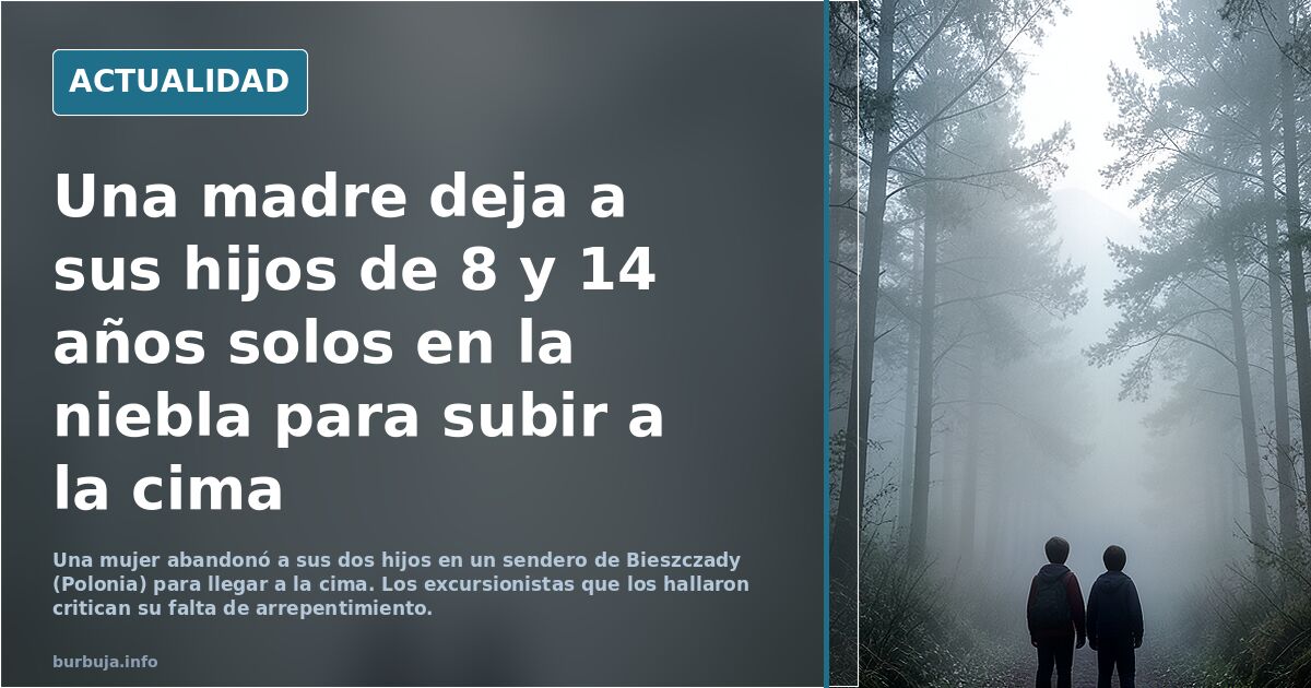 Una madre abandona a sus hijos menores en una montaña de Polonia para llegar a la cima: "Me obligaban a renunciar a mi objetivo"