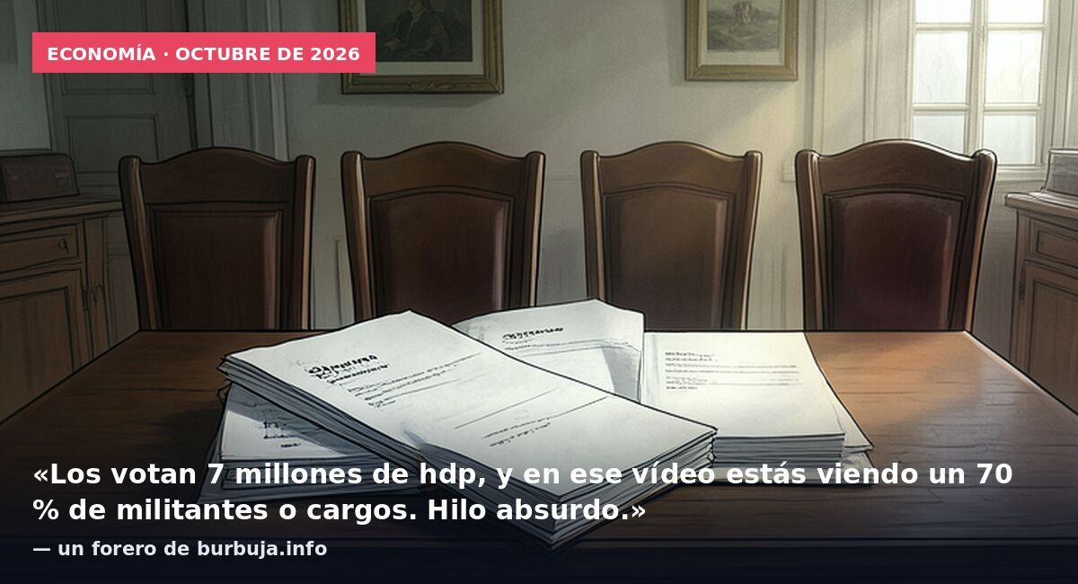 Economía · octubre de 2026: «Los votan 7 millones de hdp, y en ese vídeo estás viendo un 70 % de militantes o cargos. Hilo absurdo.» — un forero de burbuja.info
