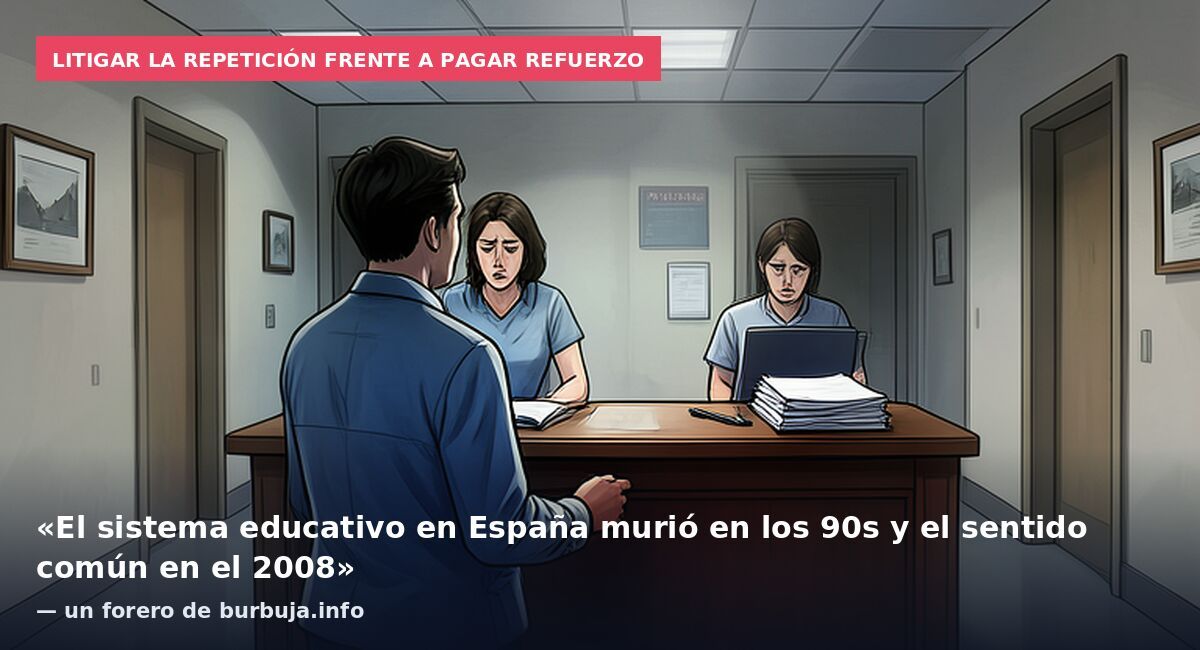 Litigar la repetición frente a pagar refuerzo: «El sistema educativo en España murió en los 90s y el sentido común en el 2008» — un forero de burbuja.info