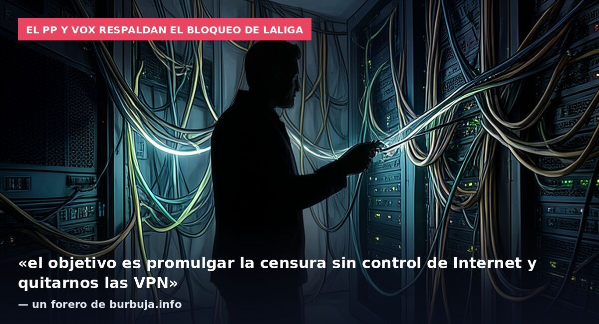 El PP y Vox respaldan el bloqueo de LaLiga: «el objetivo es promulgar la censura sin control de Internet y quitarnos las VPN» — un forero de burbuja.info