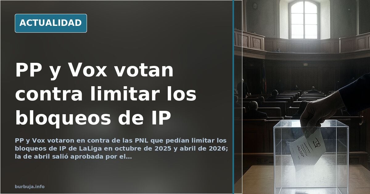 El PP y Vox rechazan limitar los bloqueos de IP de LaLiga