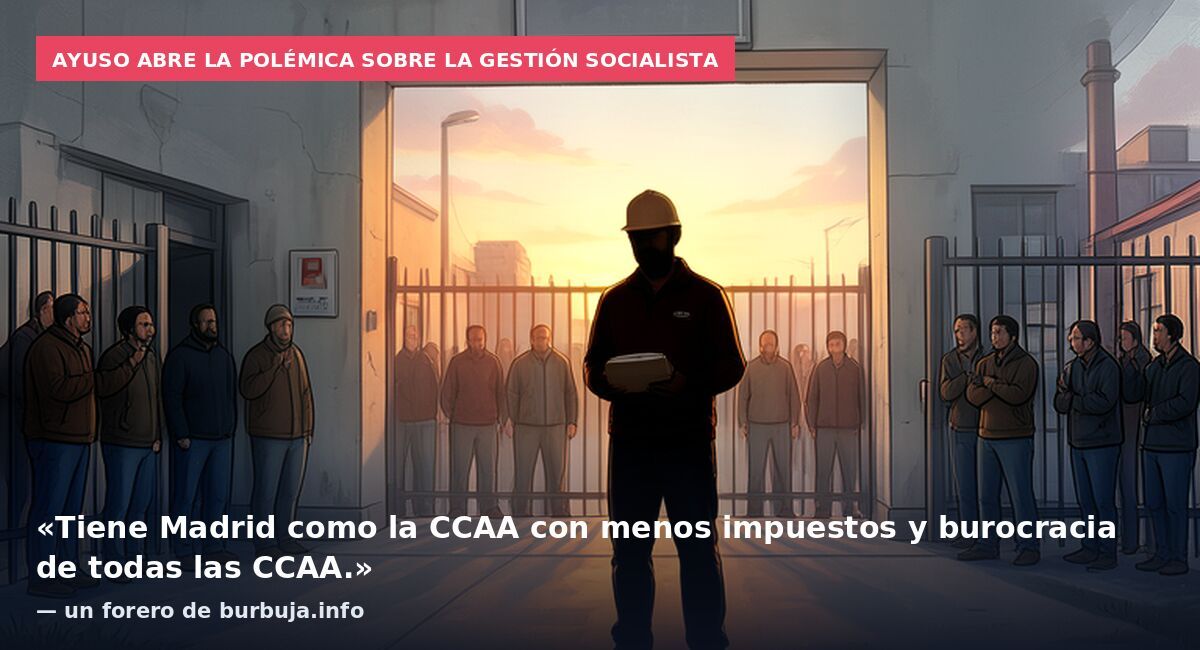 Ayuso abre la polémica sobre la gestión socialista: «Tiene Madrid como la CCAA con menos impuestos y burocracia de todas las CCAA.» — un forero de burbuja.info