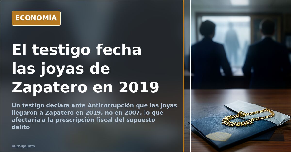 Un testigo sitúa la entrega de las joyas a Zapatero en 2019