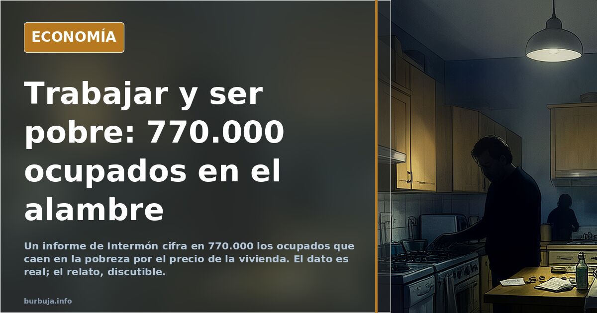 Ilustración editorial de una vivienda sobre una balanza inclinada frente a una nómina, símbolo del precio de la vivienda y la