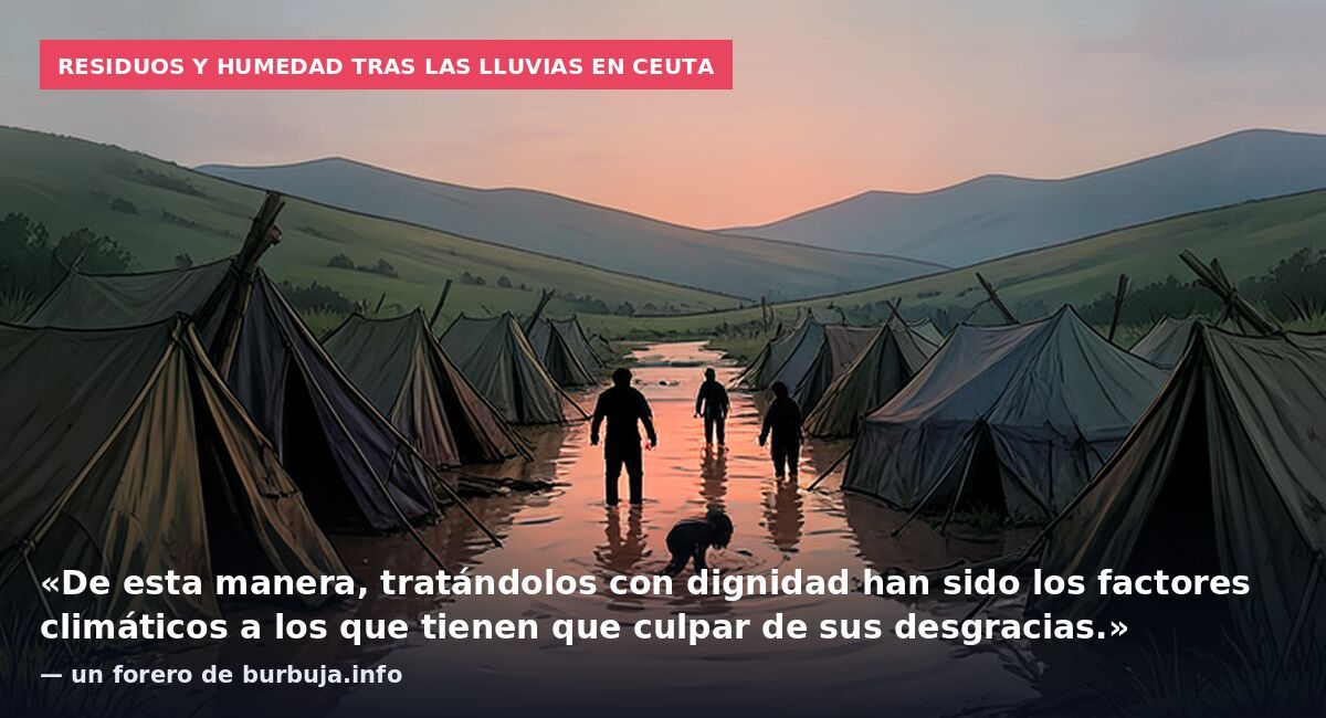 Se inunda el campamento de inmigrantes llegados a Ceuta