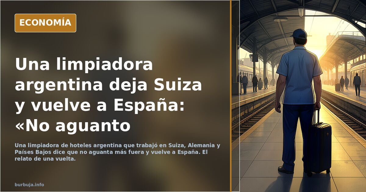 Señora emigrante en Suiza dice que no aguanta y se vuelve a España